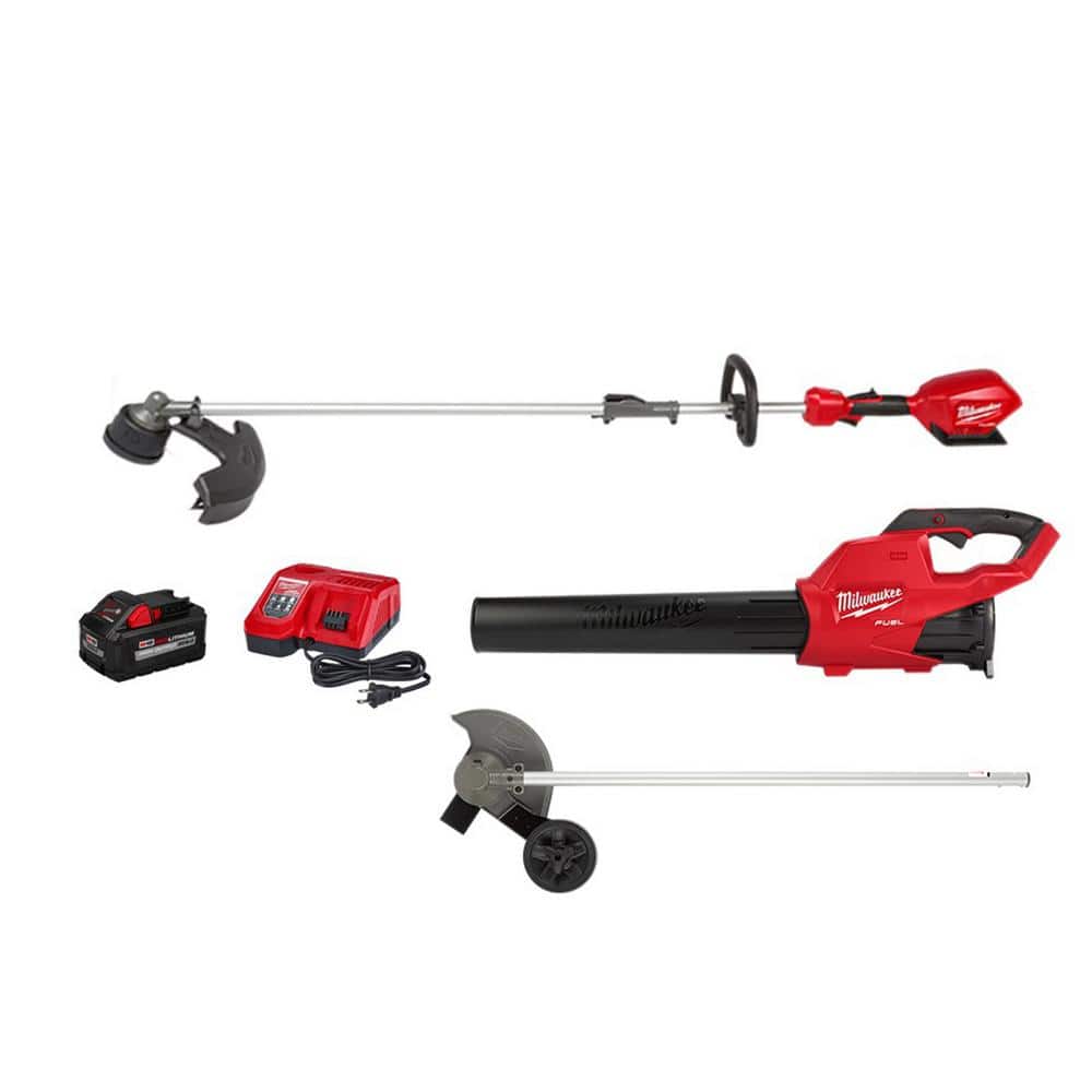 Milwaukee M18 FUEL 18-Volt Lithium-Ion Brushless Cordless QUIK-LOK String Trimmer/Blower Combo Kit with Edger Attachment(3-Tool)
