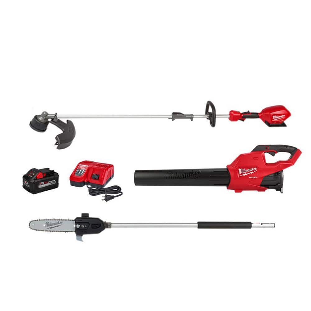 Milwaukee M18 FUEL 18-Volt Lithium-Ion Brushless Cordless QUIK-LOK String Trimmer/Blower Combo Kit w/Pole Saw Attachment (3-Tool)